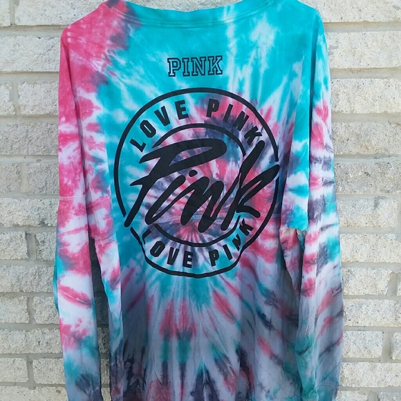 PINK Victoria's Secret Tops - Victoria's Secret PINK Nation Tie Dye Campus L